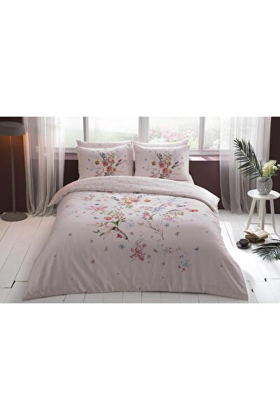 Taç Pamuk Saten Nevresim Takımı Martha Pembe Çift Kişilik