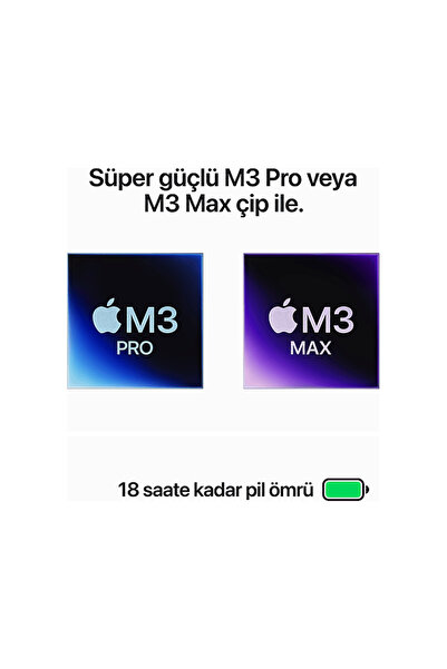 Apple MacBook Pro 14 inc M3 Pro 12CPU 18GPU 18GB 1TB Uzay Siyahı MRX43TU/A