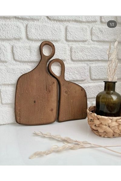 Sillage Home 2-Piece Wooden Decorative Cutting and Presentation Board, Cutting Board with Baby Girl