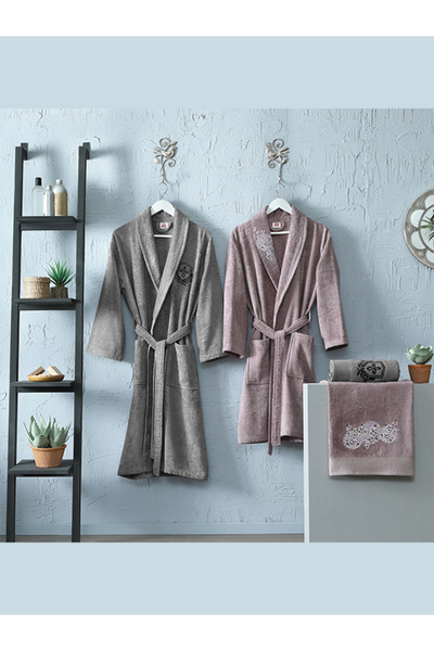 Taç Soft Bambu Aile Seti Mild Mürdüm-gri