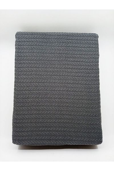 Cotton Cottonriver محبوك بيكيه واحد أنثراسايت مزدوج
