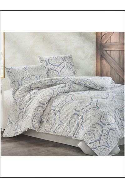 Kristal Σετ Παπλωματοθήκη Καπιτονέ Terry Cotton Romana Grey Double