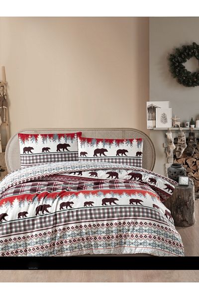 First Choice Cozy Flannel Duvet Cover Set - Double Tile