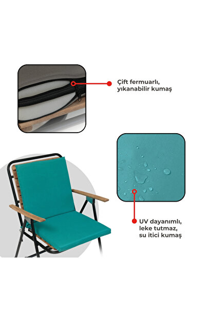 XPERMATE 2-Piece Backrest Chair Cushion with Zipper 40X40 Backrest Chair Cushion Green