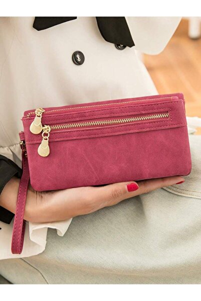 rinkadoll Bileklikli Yumuşak Deri Kullanışlı Pembe Cüzdan Yeni Sezon