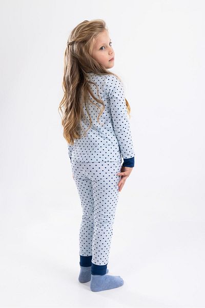 BAYKAR Set pijama cu mânecă lungă pentru fetiță albastră - 9198