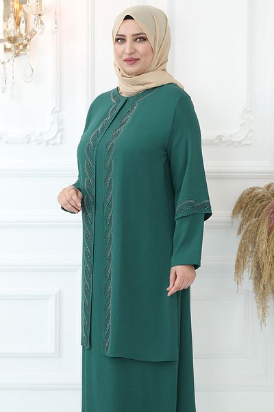 Amine Hüma Βραδινό φόρεμα Crystal Stone Emerald