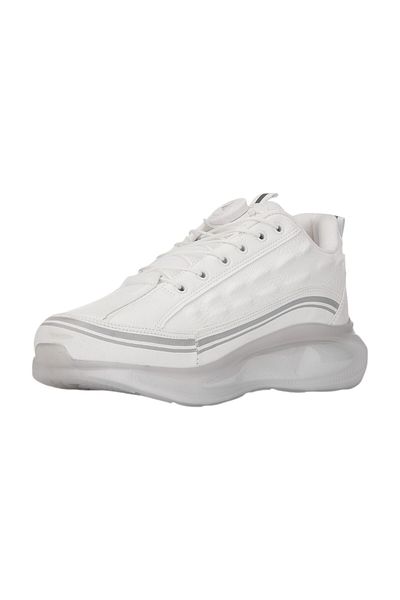 İmerShoes Casual ανδρικό λευκό αθλητικό παπούτσι με κορδόνια με χοντρή σόλα με οβάλ δάχτυλα Suede λεπτομερή αθλητικά παπούτσια 2250