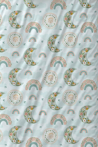Else Dekor Комплект плик за завивка с калъфка за възглавница за момичета с бохо шарки и дъга
