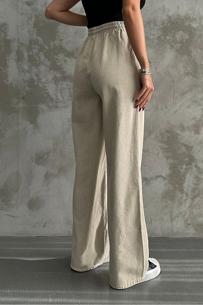 macharel jeans Stone Waist Elastic Wide Leg Pocket Trousers