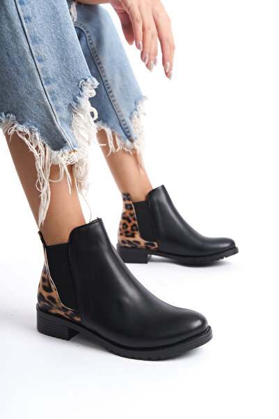 BAKGİY Siyah-Leopar Kadın Bot BG1001-116-0005