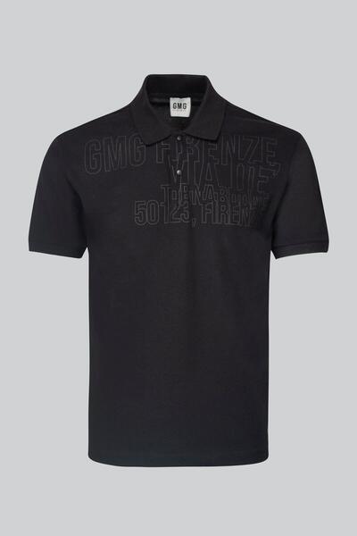 GMG FIRENZE Ανδρικό μπλουζάκι Polo Neck 100% βαμβακερό εμπρός με στάμπα