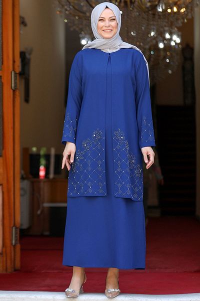 Amine Hüma Βραδινό φόρεμα Rabia Indigo