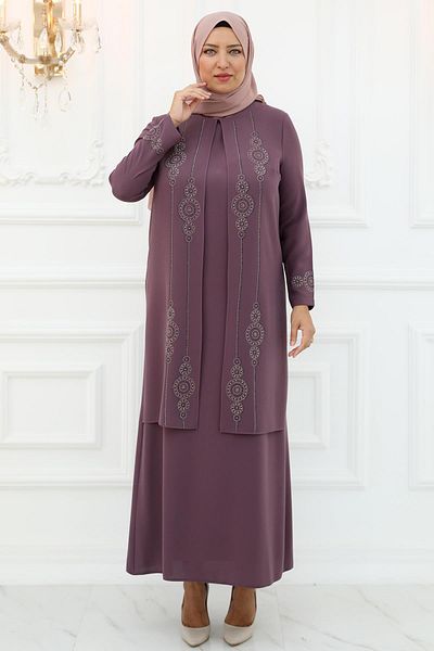 Amine Hüma Βραδινό φόρεμα Dusty Rose