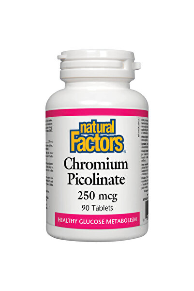 Natural Factors بيكولينات الكروم، 250 ميكروجرام، 90 قرصًا