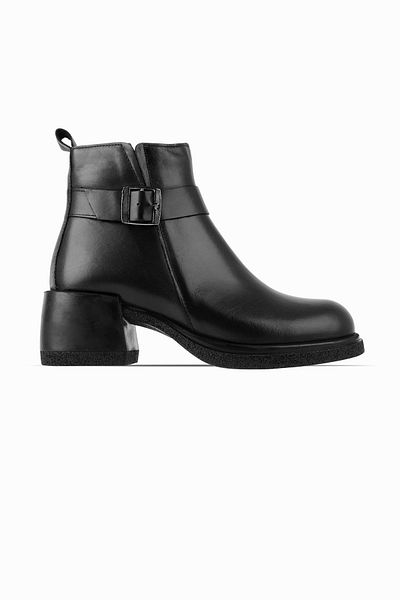 Lal Shoes & Bags Cizme de damă Sheila din piele naturală neagră cu cataramă și fermoar