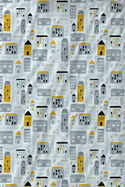 Else Dekor Дитячий комплект постільної білизни з жовтим і сірим візерунком - односпальний, з наволочкою