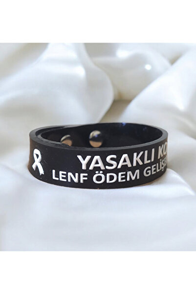 fırsatlar diyarı Meme Kanseri Farkındalık Bilekliği Lenf Ödem Bilekliği Yasaklı Kol Uyarı Bilekliği  (BOYASI ÇIKMAZ)