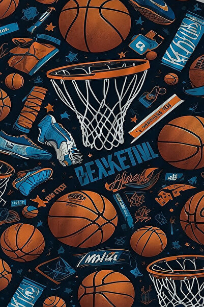 Else Dekor Баскетбольні м'ячі з малюнком, односпальний комплект постільної білизни для хлопчиків з наволочкою