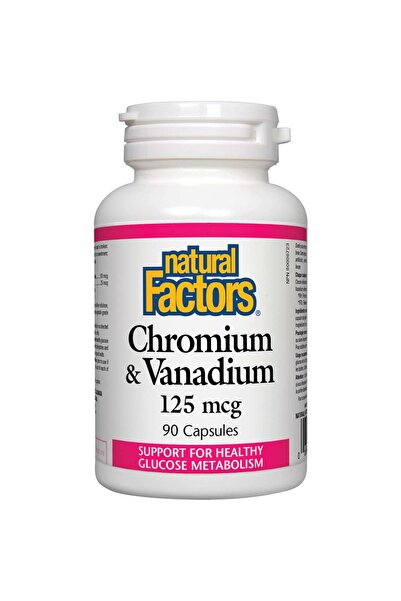 Natural Factors Chromium & Vanadium, 125 mcg, 90 Capsules