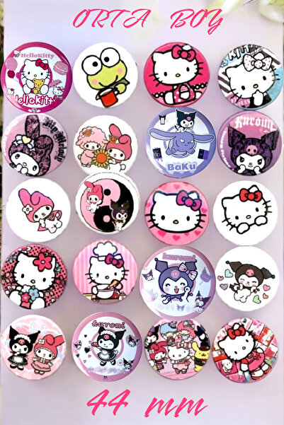 Major Selection 20 Adet Hello Kitty Rozeti  44 mm