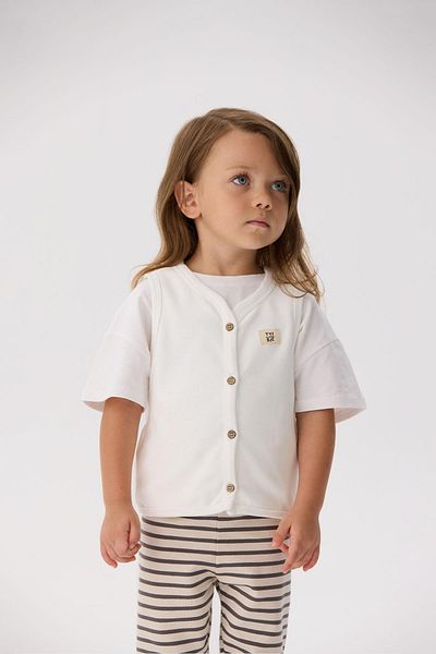 Tyess Basic Bg Store Baby Girl Ecru Vest
