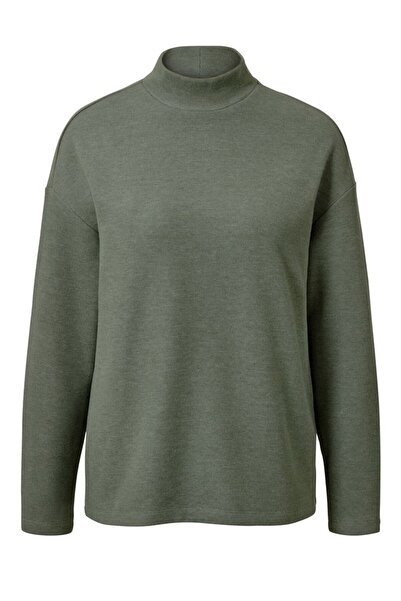 Tchibo Women High Neck Solid Sweater, Sage