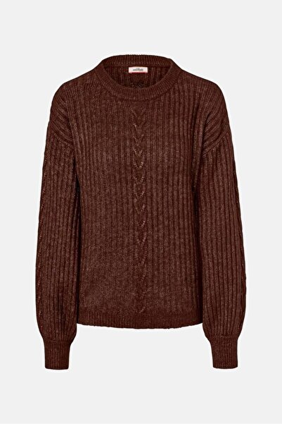 Tchibo Women Crew Neck Knitted Sweater, Brown