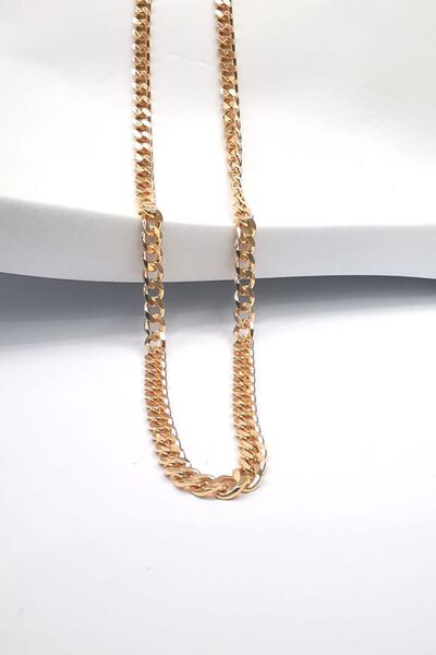 Omar Silver Unisex Gurmet 3,6 Mm Rose Gümüş Kolye Zincir