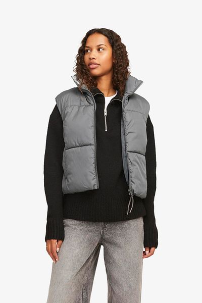 JJXX Jxsolvej Women's Gray Vest 12258074 Gargoyle