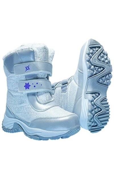 Kidx X Snow Termal Kız Çocuk Kürklü Bot Gümüş Gri