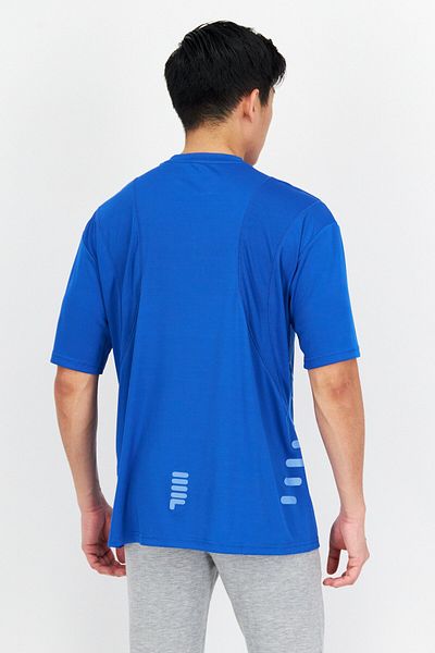 Fila Men Oversized Fit Short Sleeve Training T-Shirt, Blue