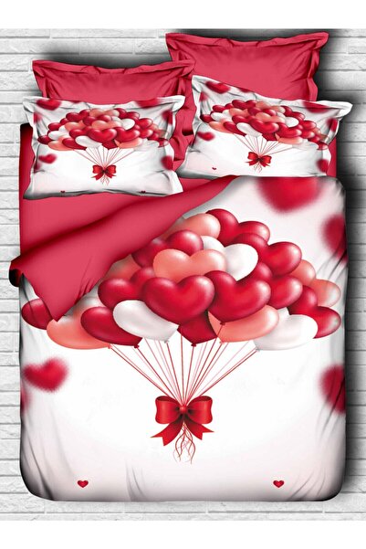 Fabeteks Valentine's Day Heart Balloon 3-D Duvet Cover Set
