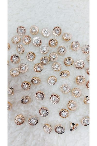 BİGÜMEX 12mm 20 Pieces Metallized Rhinestone Button - (1413)