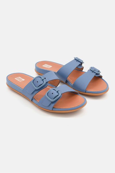 Fitflop Women Gracie Adjustable Buckle Flats, Blue