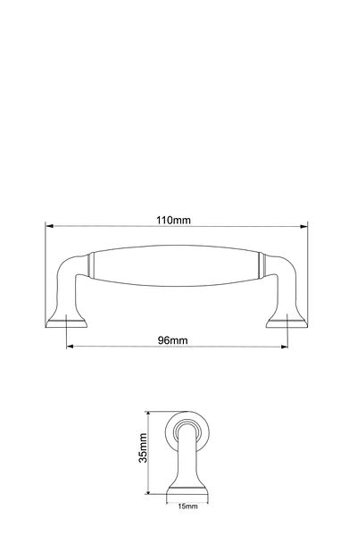 Karan Porselen Mobilier din porțelan Sertar Dulap Bucătărie Mâner dulap 128mm-96mm-Butoane