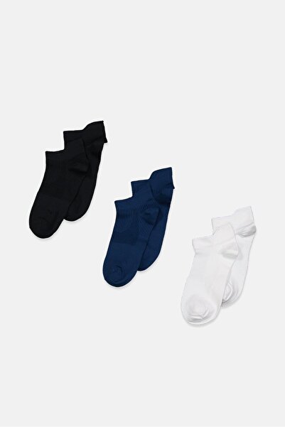 Tchibo Women 3 Pairs Running Sock, Black and Teal and White