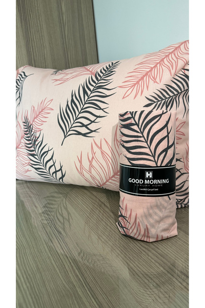 Good Morning ملاءة مطاطية قطنية مفردة + 1 كيس وسادة طقم ملاءة سرير 100X200