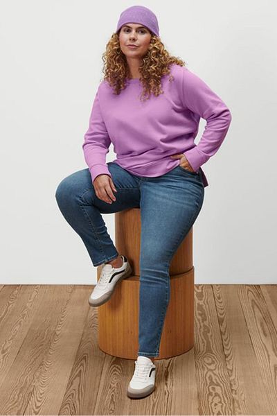Tchibo Women Crew Neck Knitted Sweater, Lilac