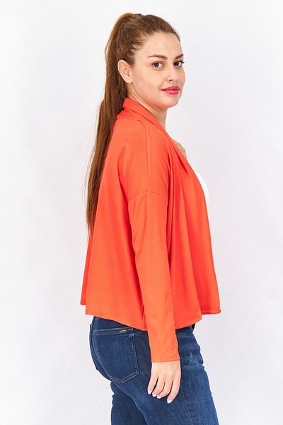 BB Dakota by Steve Madden Women Split Neck Plain Cardigan, Hibiscus
