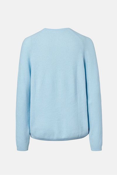 Tchibo Women Round Neck Knitted Long Sleeve Sweater, Light Blue
