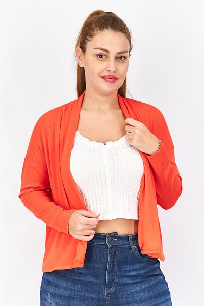 BB Dakota by Steve Madden Women Split Neck Plain Cardigan, Hibiscus