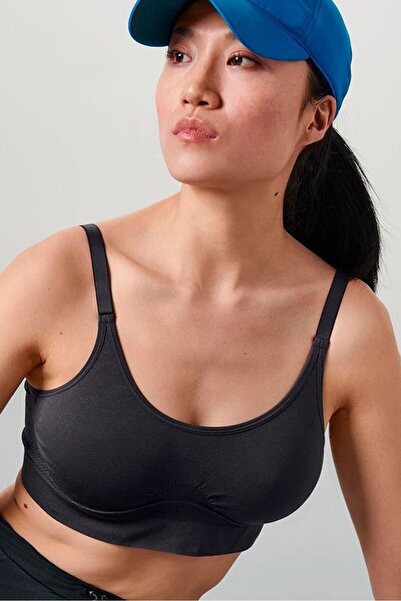Tchibo حمالة صدر رياضية بدون درزات للنساء، بدون بطانة، لون أسود