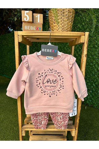 Miniworld Pink Leopard Detailed Bottom Top Set
