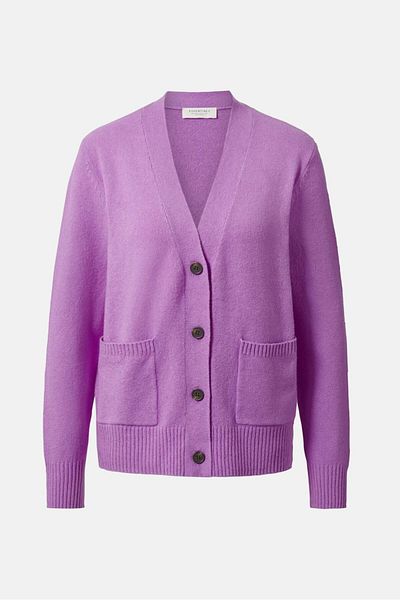 Tchibo Women V-Neck Knitted Cardigan, Lilac
