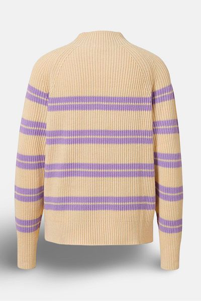 Tchibo Women Stripe Knitted Sweater, Cream