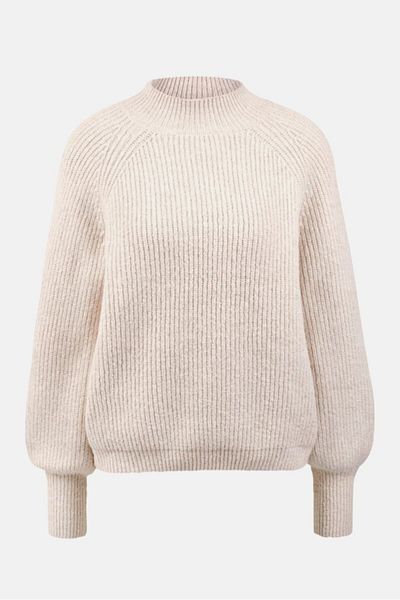 Tchibo Women Long Sleeve Knitted Sweater, Cream