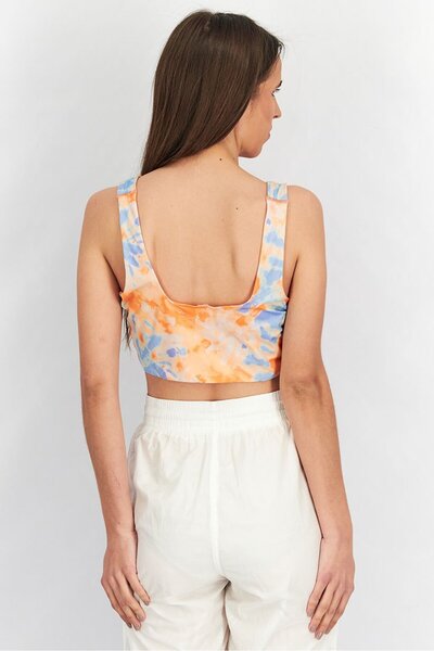 Tchibo Women Sportswear Fit Sleeveless Training Sports Bra, Orange Combo