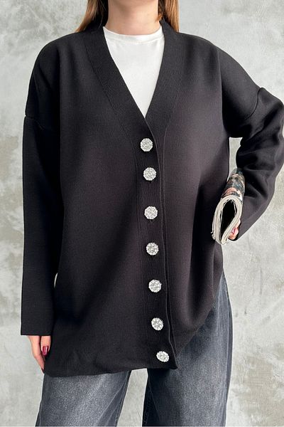 macharel jeans Wide Fit Tweed Look Knitwear Cardigan