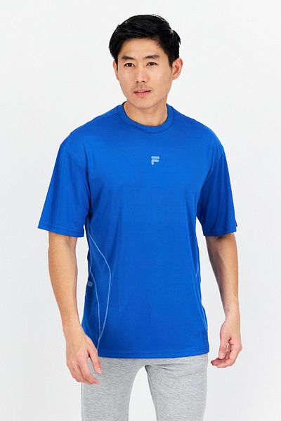 Fila Men Oversized Fit Short Sleeve Training T-Shirt, Blue